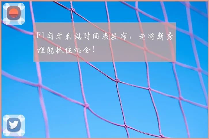 F1匈牙利站时间表发布，老将新秀谁能抓住机会！